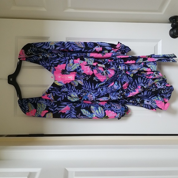 Lilly Pulitzer Lila Dress Long Sleeve Dress in Onyx Earned Stripes - Picture 6 of 15